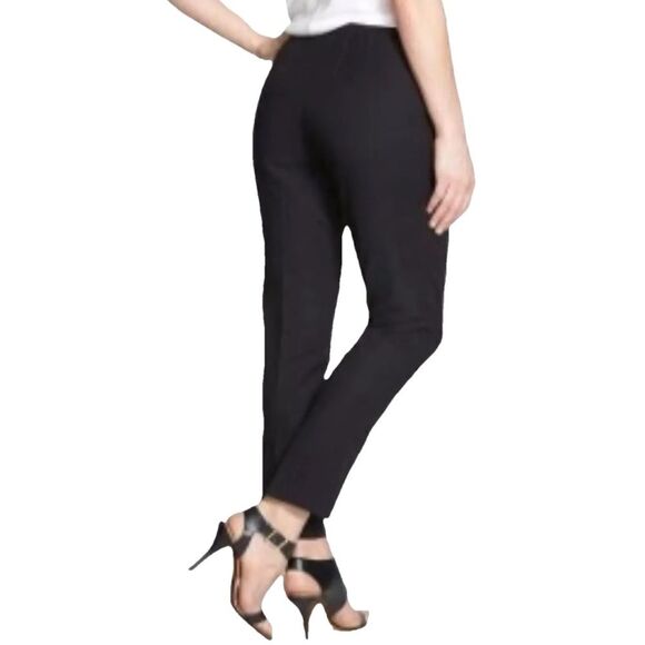 VINCE CAMUTO Women’s Black Pant Size 4 Side Zip Double Weave Ankle Pant - Picture 2 of 12
